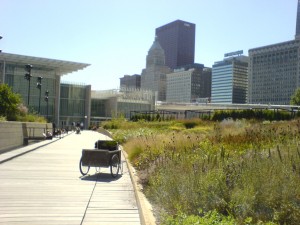 View of the Art Institute from Lurie Garden