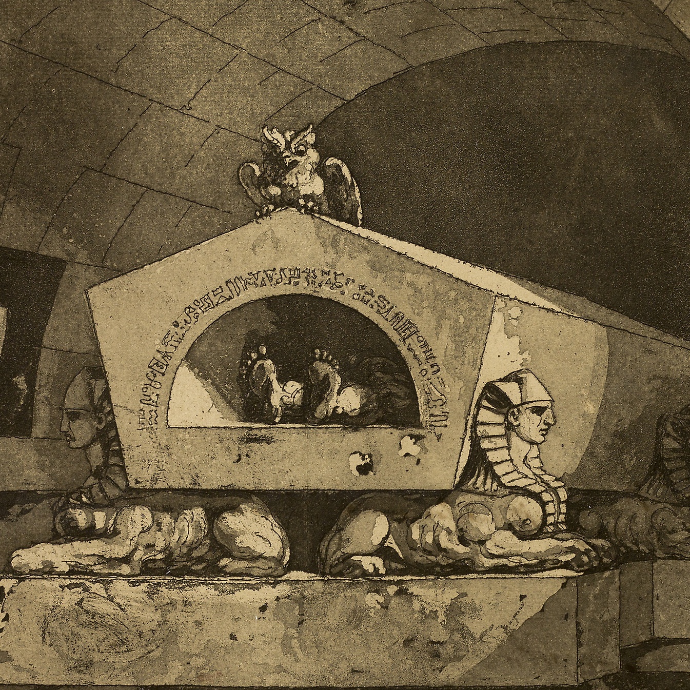 Louis Jean Desprez, Tomb with Sphinxes and an Owl, 1779-84