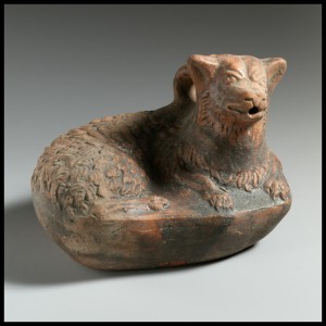 Terracotta askos in the form of a dog (Met)