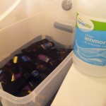Bathing bottles in an ammonia bath