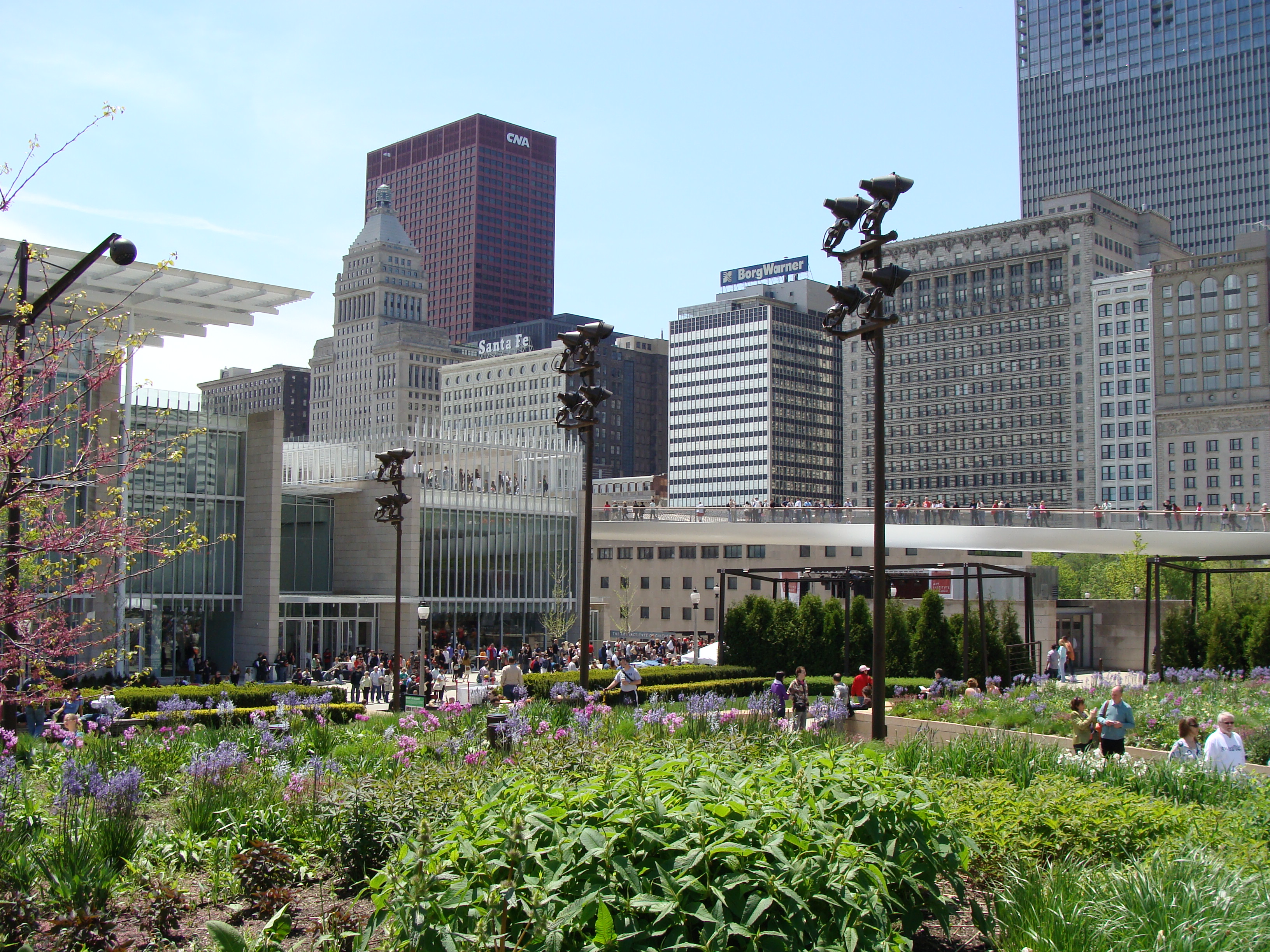 View of the Modern Wing from Lurie Garden